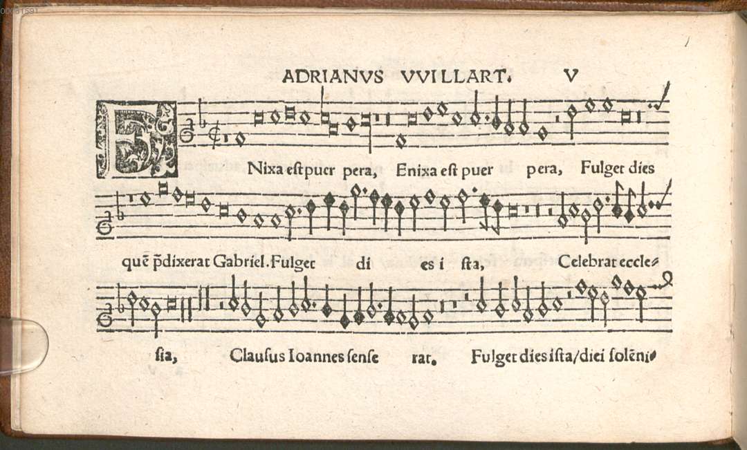 Opening of Adrian Willaert’s Enixa est puerpera in Selectissimae necnon familiarissimae cantiones, Augsburg, 1540